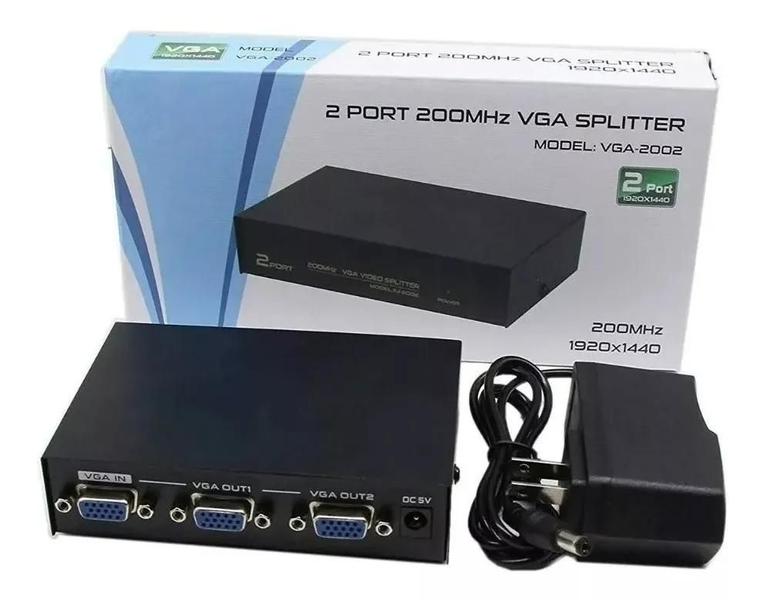 Imagem de Splitter vga 1x2 distribuidor/ divisor de sinal de video