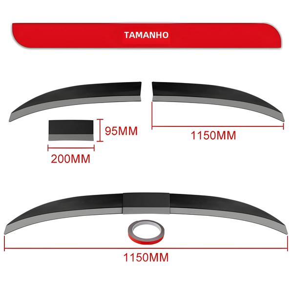 Imagem de Spoiler de Porta-Malas Ajustável Universal (3 Peças) - Compatível com BMW, Tesla, Audi, Toyota, Honda, Kia e Hyundai