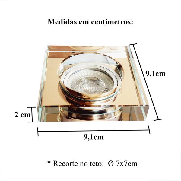 Imagem de Spot Cristal Espelhado Rose Embutir Dicroica Lavabo Lup66