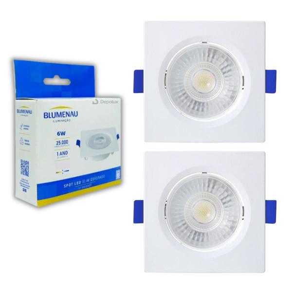 Imagem de Spot De Led Embutir 6w Quadrado Luminária Teto Dicróica Gesso Forro Sanca Bivolt 110v/220v