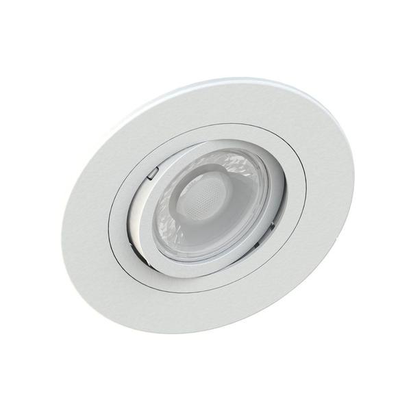 Imagem de Spot Embutir Redondo Face Plana Dicroica MR16 Branco + Lâmpada Dicroica 4,8w 2700k