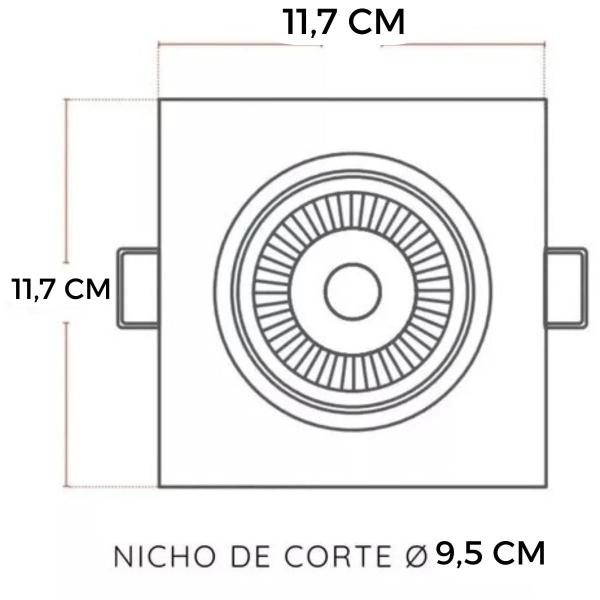 Imagem de Spot Led 7w Quadrado Embutir Gesso Teto Direcionável Avant