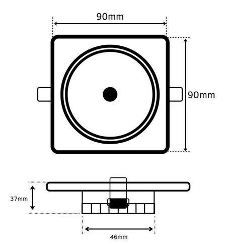 Imagem de Spot Led De Embutir 5w 6500k Quadrado Bivolt Galaxy