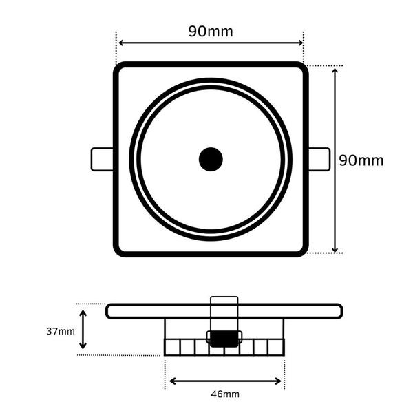 Imagem de Spot Led Embutir Quadrado 7W 6500k Branco Frio Bivolt