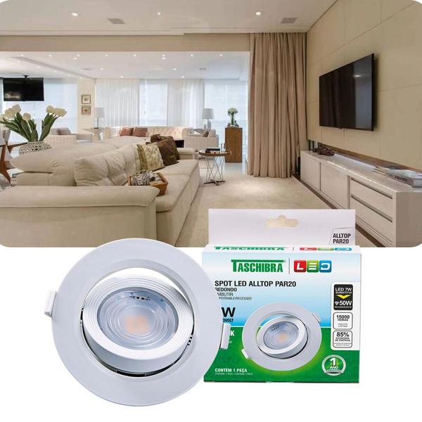 Imagem de Spot LED Embutir Redondo Alltop PAR20 7W 45º - Taschibra