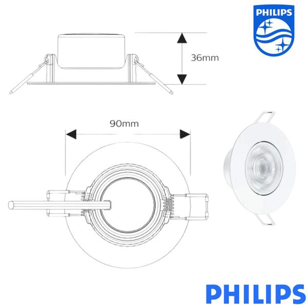 Imagem de Spot Led Philips Redondo Embutir 4.2w Luz Quente 2700K