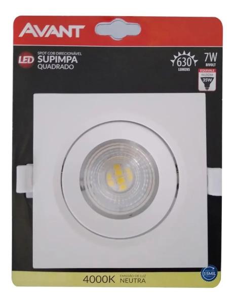 Imagem de Spot Led Quadrado 7w Branco Neutro 4000k Morno