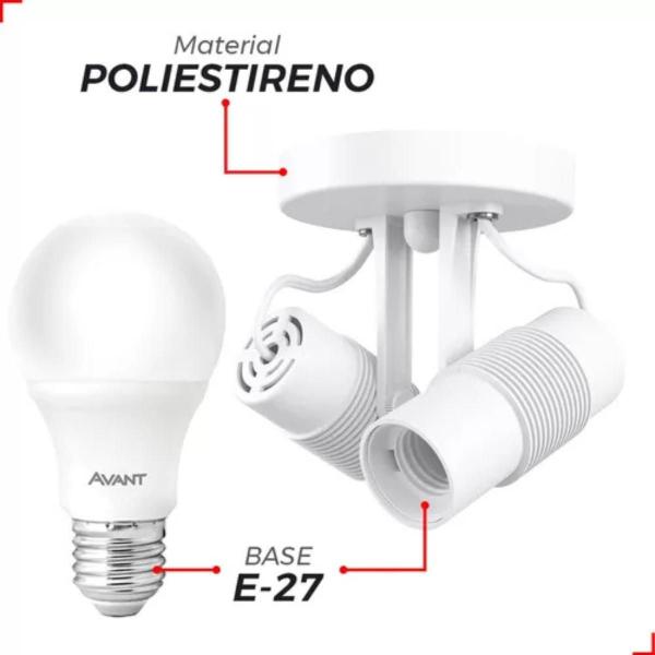 Spot Luminária Sobrepor Direcionavel P/ Teto ou Parede Área Externa Interna Redondo Branco Ou Preto P/ 1 ou 2 Lâmpadas Escolha a Quantidade - AVANT Imagem de Spot Luminária Sobrepor Direcionavel P/ Teto ou Parede Área Externa Interna Redondo Branco Ou Preto P/ 1 ou 2 Lâmpadas Escolha a Quantidade