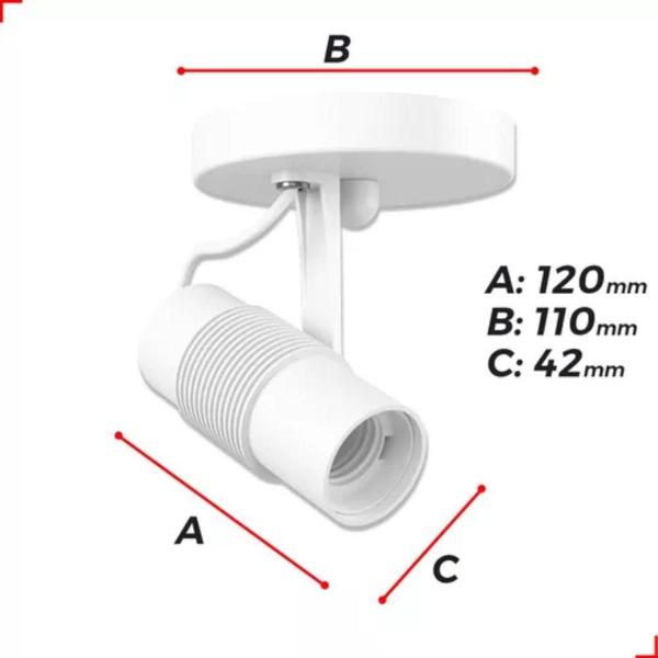 Spot Luminária Sobrepor Direcionavel P/ Teto ou Parede Área Externa Interna Redondo Branco Ou Preto P/ 1 ou 2 Lâmpadas Escolha a Quantidade - AVANT Imagem de Spot Luminária Sobrepor Direcionavel P/ Teto ou Parede Área Externa Interna Redondo Branco Ou Preto P/ 1 ou 2 Lâmpadas Escolha a Quantidade