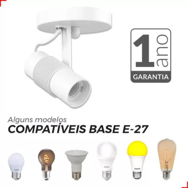 Spot Luminária Sobrepor Direcionavel P/ Teto ou Parede Área Externa Interna Redondo Branco Ou Preto P/ 1 ou 2 Lâmpadas Escolha a Quantidade - AVANT Imagem de Spot Luminária Sobrepor Direcionavel P/ Teto ou Parede Área Externa Interna Redondo Branco Ou Preto P/ 1 ou 2 Lâmpadas Escolha a Quantidade