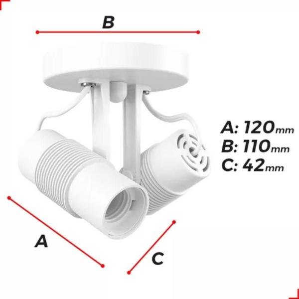 Spot Luminária Sobrepor Direcionavel P/ Teto ou Parede Área Externa Interna Redondo Branco Ou Preto P/ 1 ou 2 Lâmpadas Escolha a Quantidade - AVANT Imagem de Spot Luminária Sobrepor Direcionavel P/ Teto ou Parede Área Externa Interna Redondo Branco Ou Preto P/ 1 ou 2 Lâmpadas Escolha a Quantidade