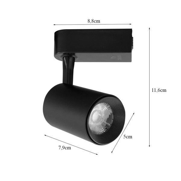 Imagem de Spot para Trilho Eletrificado Preto Led 7W 3000K Bivolt - Delis - DS7073 