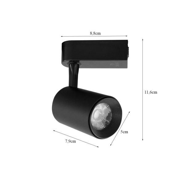 Imagem de Spot para Trilho Eletrificado Preto Led 7W 4000K Bivolt - Delis - DS7071