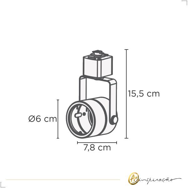 Imagem de Spot Para Trilho MR16 Soquete GU10 Ferro Branco E Preto PRO39664/PRO39671