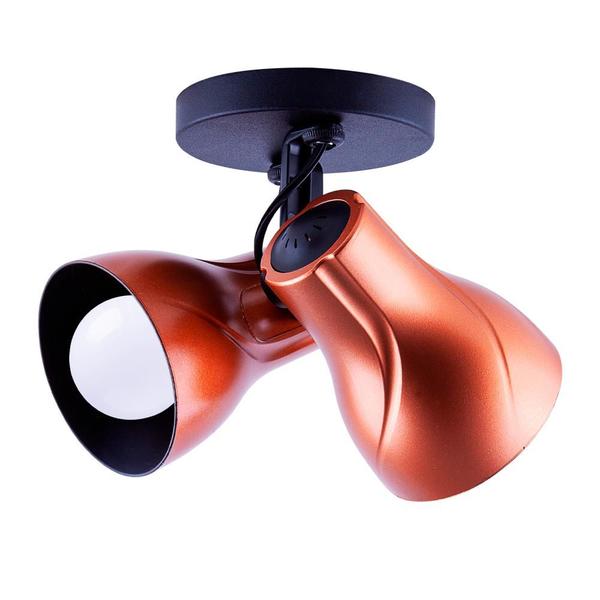 Spot Sobrepor Duplo Direcionável Octa Plus Cobre 2 Lâmpadas E27 Bivolt Design Moderno Deco... Spot Sobrepor Duplo Direcionável Octa Plus Cobre 2 Lâmpadas E27 Bivolt Design Moderno Deco...