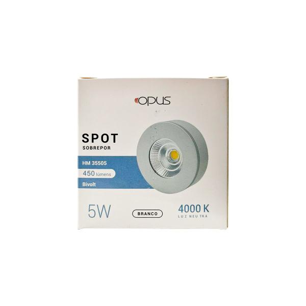 Imagem de Spot Sobrepor Redondo Led 5W Bivolt Branco 3000K  Preto 3000K  Branco 4000K