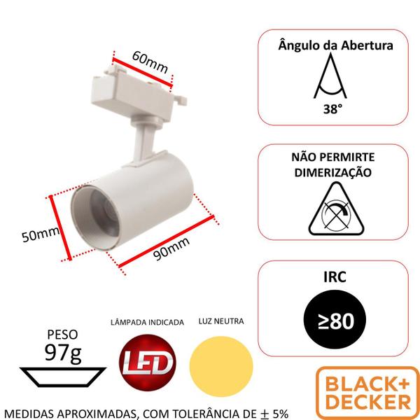 Imagem de Spot Trilho Led Eletrificado 10w Branco Neutro 4000K