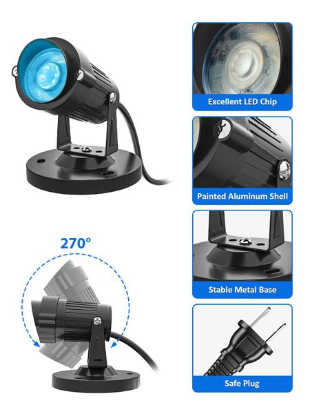 Imagem de Spotlight DOREIO 5W RGBW Led Up Lights Indoor, pacote com 2