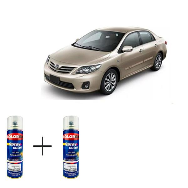 Imagem de Spray automotivo bege aurora met - 4p9 toyota + spray verniz 300ml