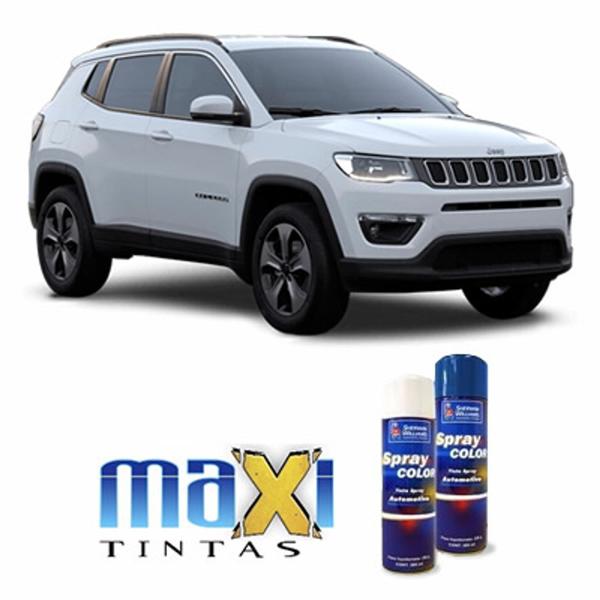 Imagem de Spray automotivo branco ambiente lisa - 296a jeep + verniz spray 300ml