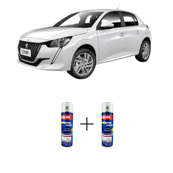 Imagem de Spray automotivo branco nacre - kwe peugeot + spray verniz 300ml