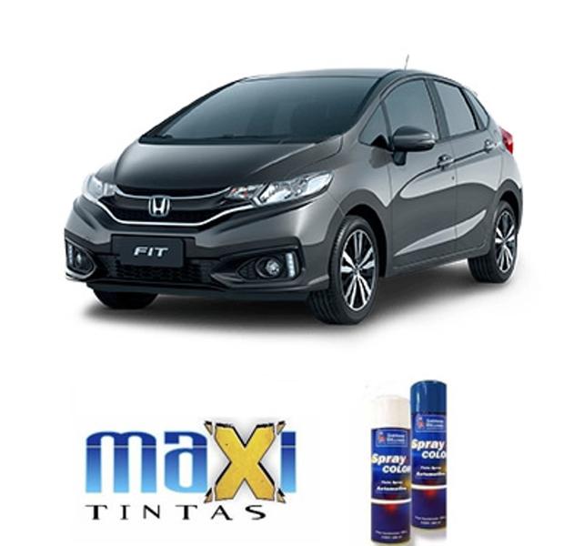 Imagem de Spray automotivo cinza barium met - nh797m honda + verniz spray 300ml