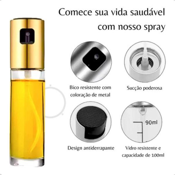 Imagem de Spray Borrifador Azeite Para Cozinha Vidro Porta Tempero Vinagre Óleo