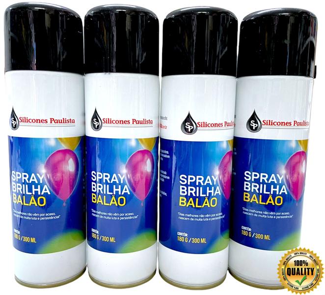 Imagem de Spray Brilho Balões Renovar Bexiga Buffet Festa Kit 4 Unid.