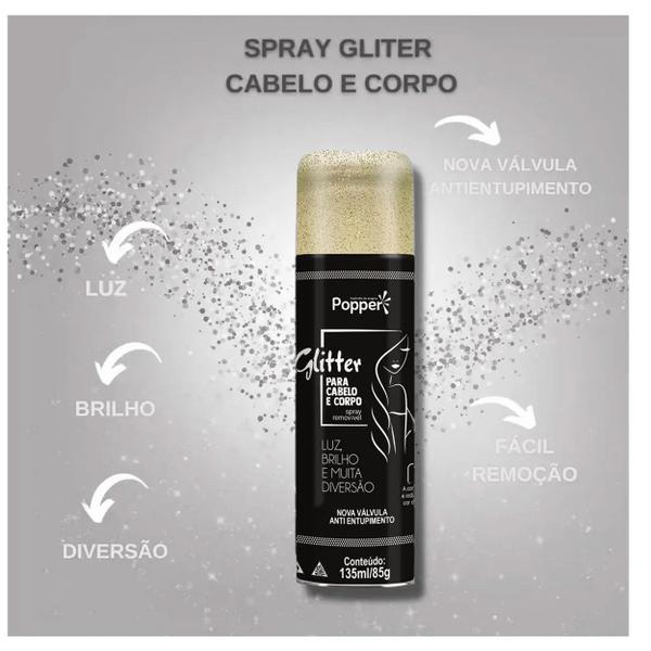 Imagem de Spray de Glitter Dourado Cabelo e Corpo - 135ml