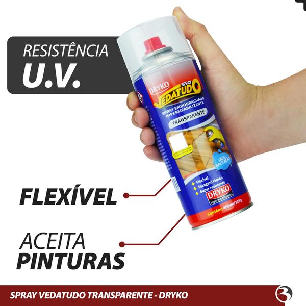 Imagem de Spray Emborrachado Impermeabilizante Borracha Líquida Vedatudo Telhas Calhas Canos - Dryko