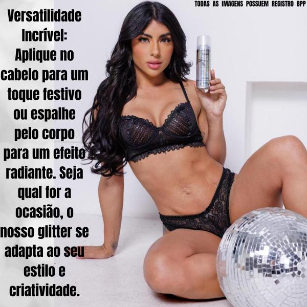 Imagem de Spray Glitter Para Cabelo E Corpo Brilho Imediato Kit 