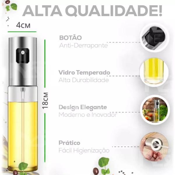 Spray Gourmet de Azeite Óleo garrafa de vidro 100ml Original - F7 Variedades Imagem de Spray Gourmet de Azeite Óleo garrafa de vidro 100ml Original
