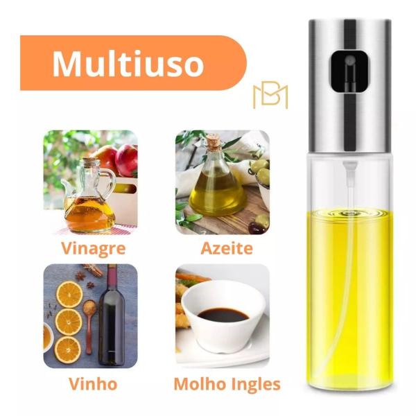 Spray Gourmet de Azeite Óleo garrafa de vidro 100ml Original - F7 Variedades Imagem de Spray Gourmet de Azeite Óleo garrafa de vidro 100ml Original