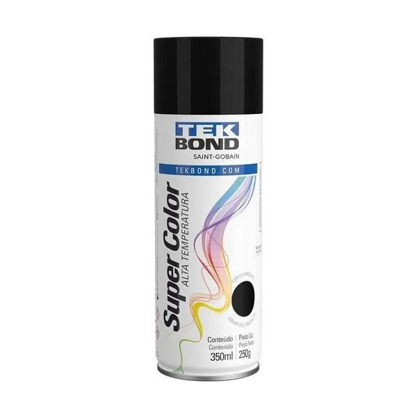 Imagem de Spray Preto Fosco Alta Temperatura 350ml - Tekbond