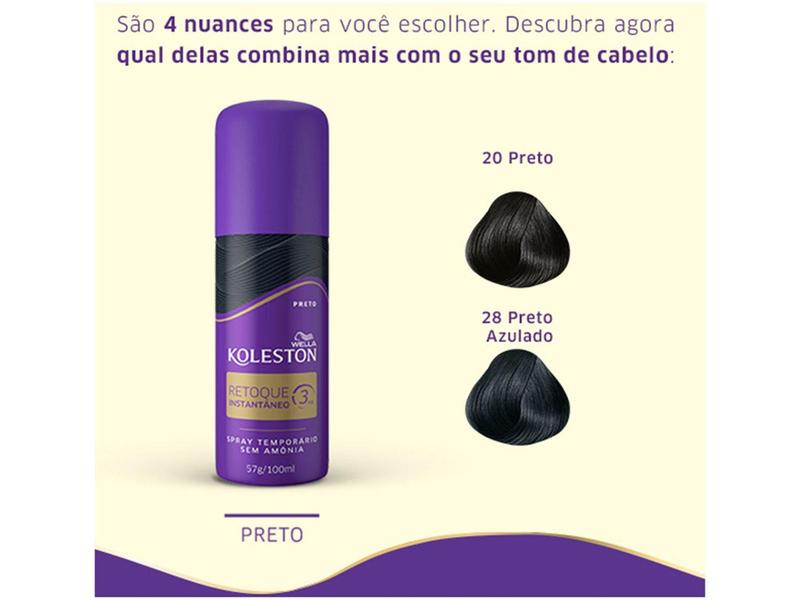 Imagem de Spray Retoque de Raiz Koleston Preto - 100ml