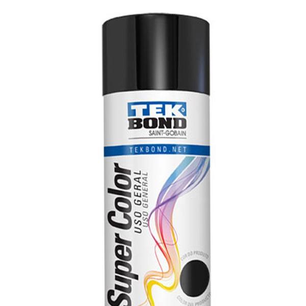 Imagem de Spray super color uso geral preto brilhante 350 ml / 250 g tekbond