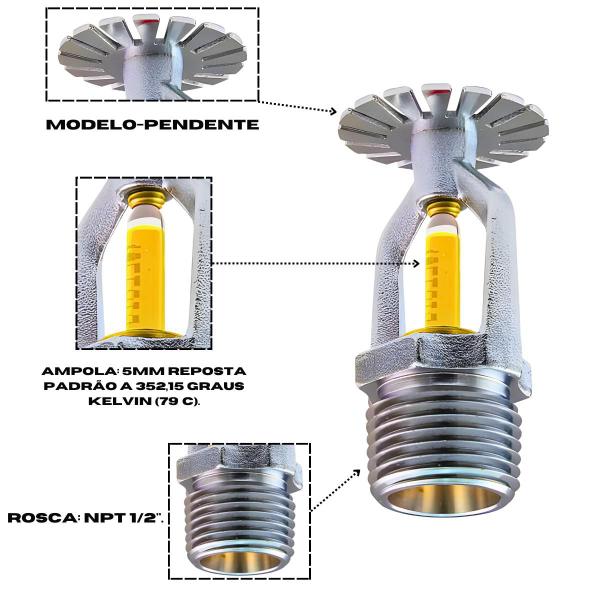 Imagem de Sprinkler Spk Pendente 79 1/2 Cromado Aprovado