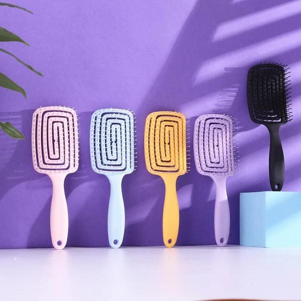 Imagem de Square Hollow Massage Comb, Meridians Scalp Hair Styling Tool, Quick Blow Dry, Household Tool