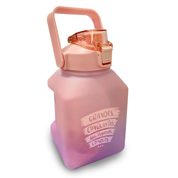 Imagem de Squeeze 1,5L Garrafa Rosa e Roxo Treino para Academia Fitness Super Colorida