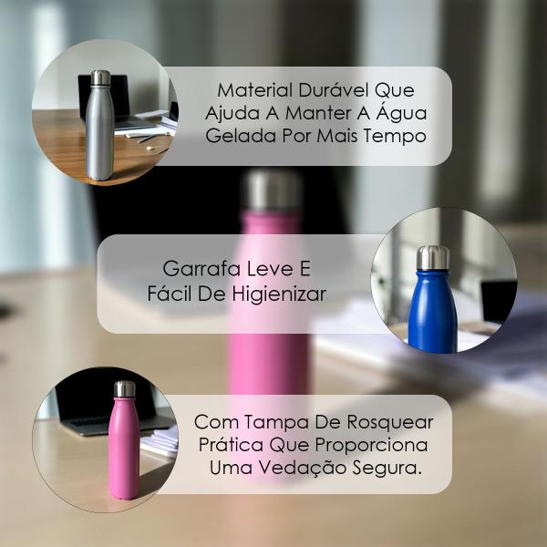 Imagem de Squeeze 600ml Garrafa Alumínio Fitness Água Academia