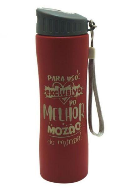 Imagem de Squeeze Aluminio Vermelho 600ml Mozão - ATACADÃO DO ARTESANATO MDF