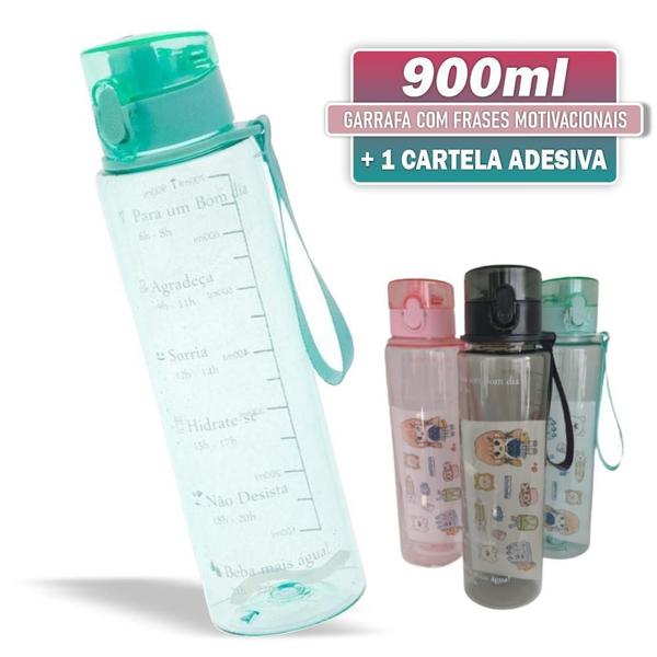 Imagem de Squeeze Garrafa Água Motivacional 900Ml Adesivo Academia