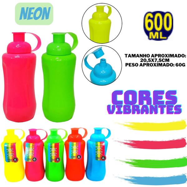 Imagem de Squeeze Garrafa De Água plástico 2 peças  600ML