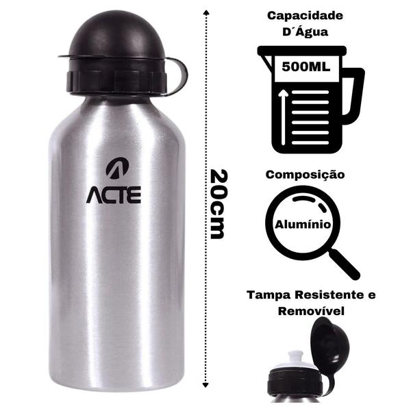 Imagem de Squeeze Garrafa Térmica Prata Acte Sports Prata 500ML