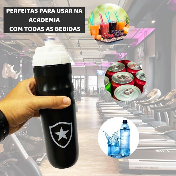 Imagem de Squeeze Garrafa Top Térmica 550ml Preto Água Esporte Academia Time Botafogo Oficial