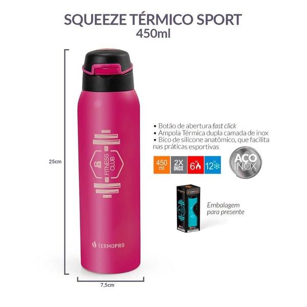 Imagem de Squeeze Térmico Sport Fitness Rosa 500 Ml Termopro