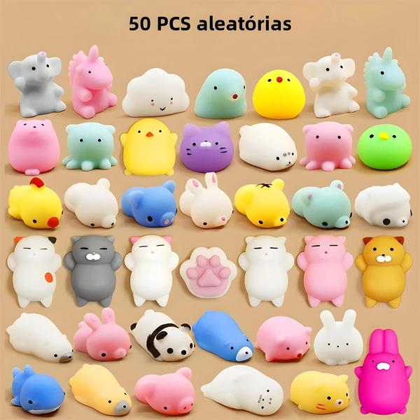 Imagem de Squishies Kawaii Mochi - 5 a 50 Peças - Brinquedos Antiestresse para Crianças