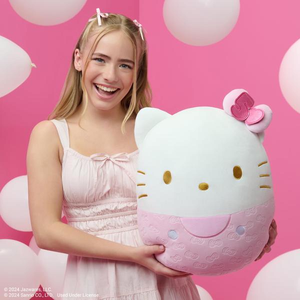 Imagem de Squishmallows de pelúcia Sanrio Hello Kitty 50º aniversário 35 cm