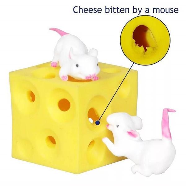 Imagem de Squishy Fidget Toy Anti Stress Queijo E 2 Ratinhos Brinquedo