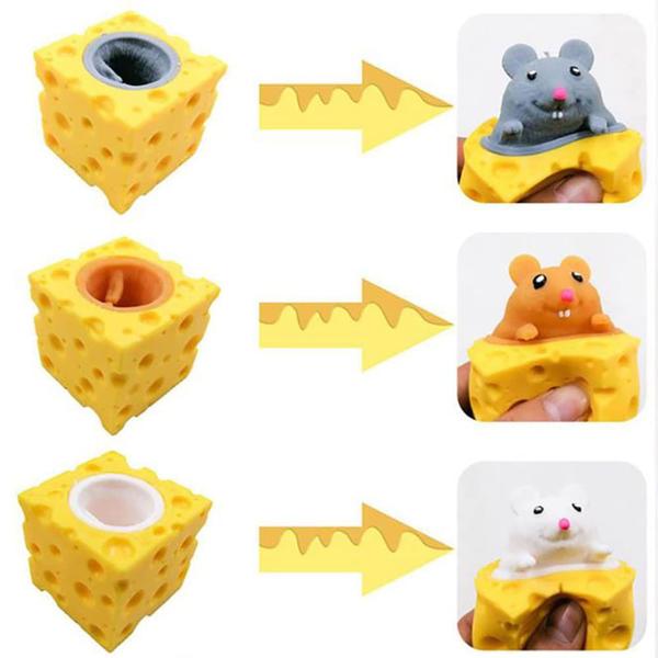 Imagem de Squishy Toys Totelux, 3 peças de camundongos animais com xícara de queijo para crianças/adultos